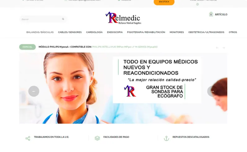 Portada del proyecto: e-commerce de equipos médicos