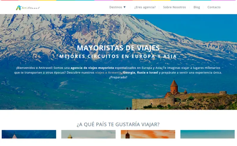 Portada del proyecto: mayorista de viajes