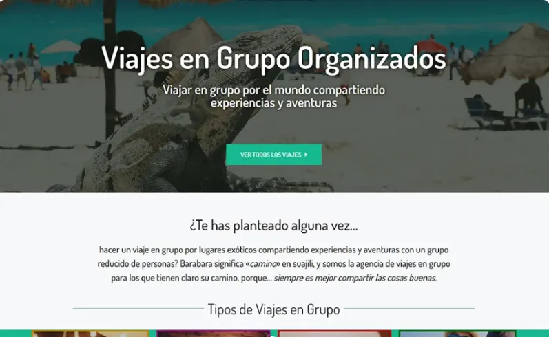 Portada del proyecto: agencia de viajes en grupo